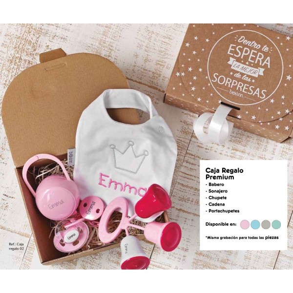 Pack regalo personalizado - Datos Nacimiento - Menta, azul, rosa