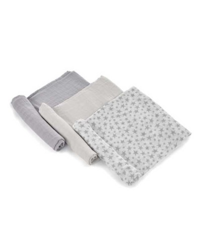 Muselina Bamboo 3u. (80x80 Cm) Star Jane Maternal