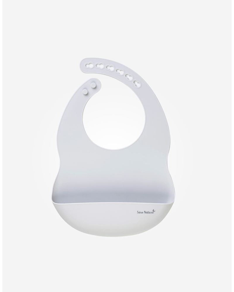 Babero de Silicona con Recogemigas Saro Nordic Gris