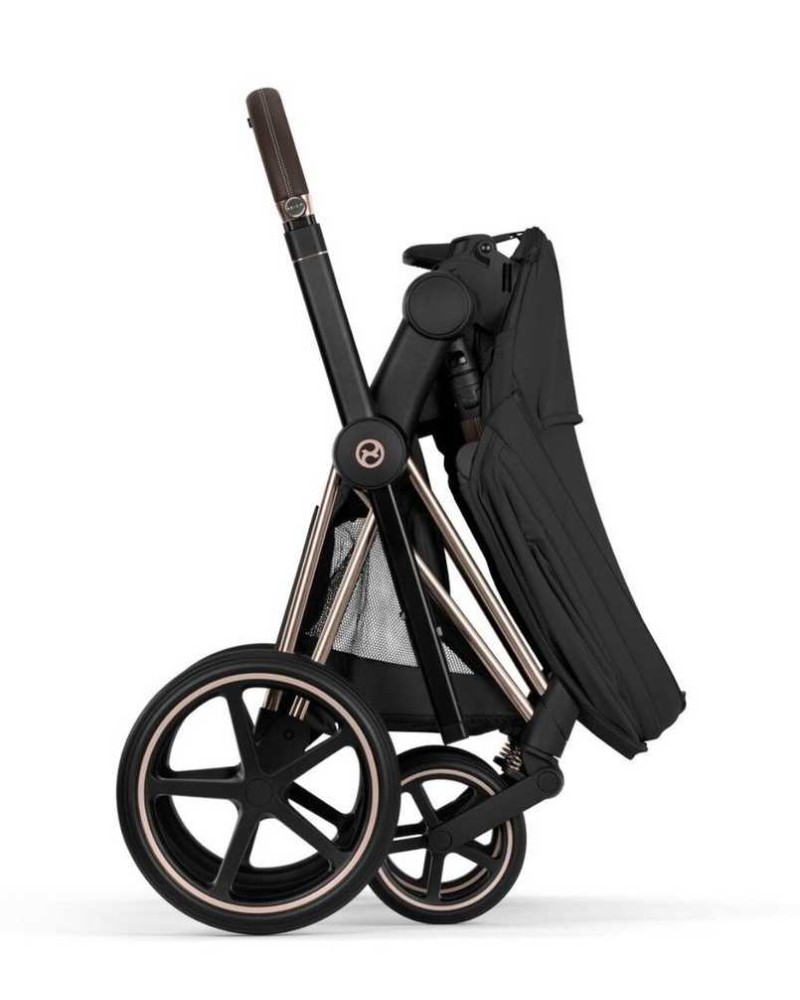 Cochecito Cybex Priam Comfort Rosegold Capazo Sepia Black