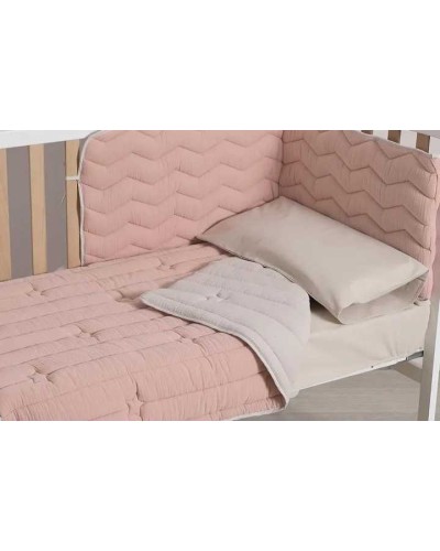 Kit Nórdico y Protector Micuna Mousse Rosa 120x60