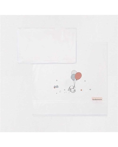 Sábanas de Capazo BimbiDreams Jolie Blanco Rosa