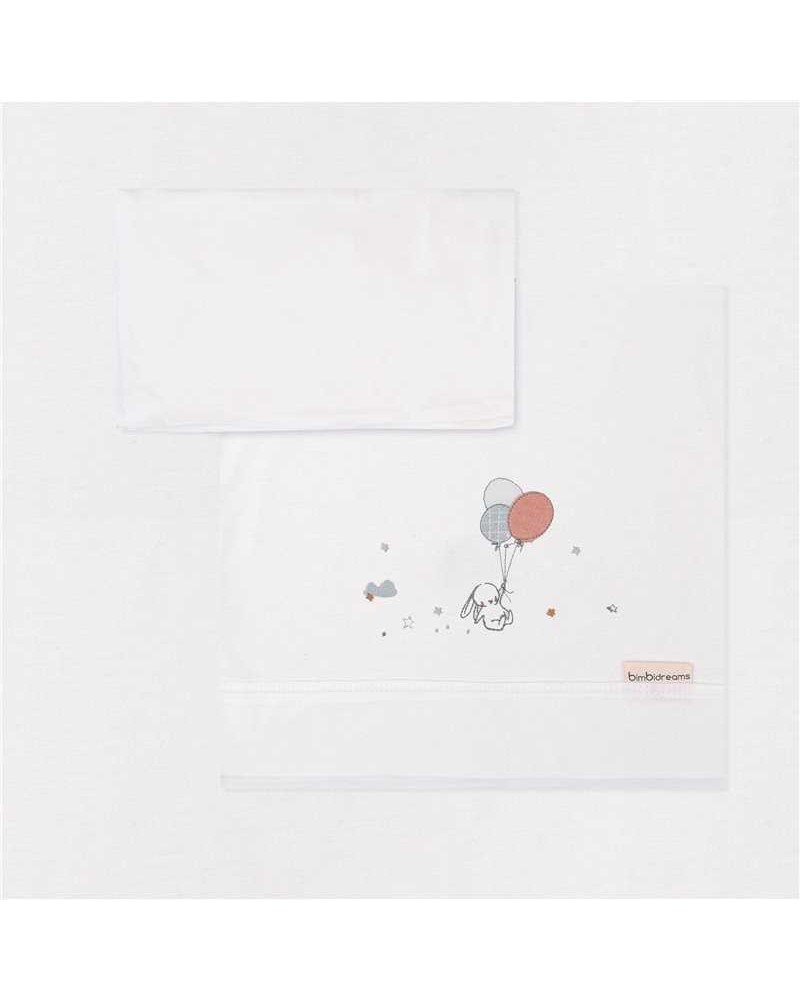 Sábanas de Capazo BimbiDreams Jolie Blanco Rosa