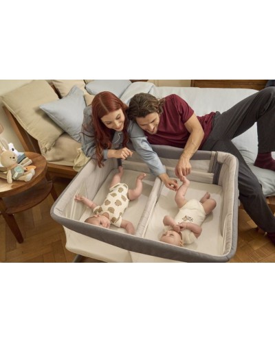 Minicuna Colecho Gemelar Chicco Next2me Twins Magnet Grey