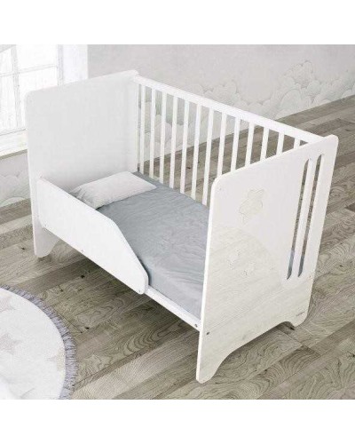 Protector Lateral Cuna Cama Trama Blanco Mate