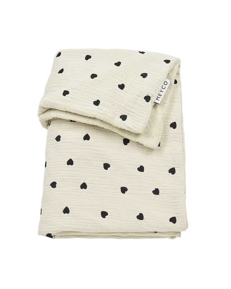 Manta Muselina Cuna Meyco Heart Soft Sand