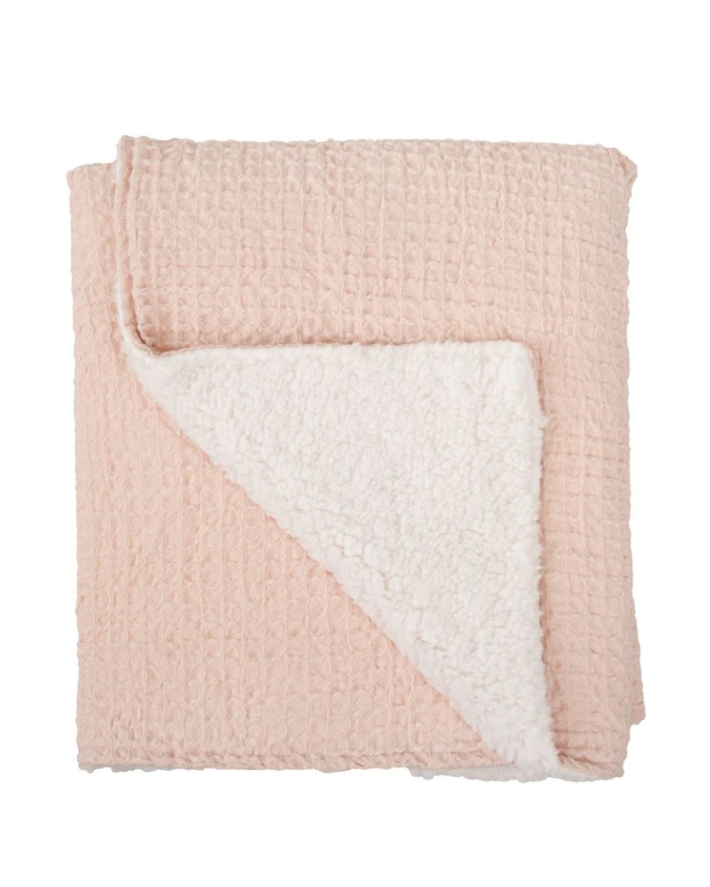 Manta Waffle y Coralina Bimbi Dreams 80x110 Rosa