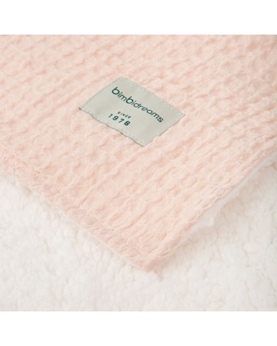 Manta Waffle y Coralina Bimbi Dreams 80x110 Rosa