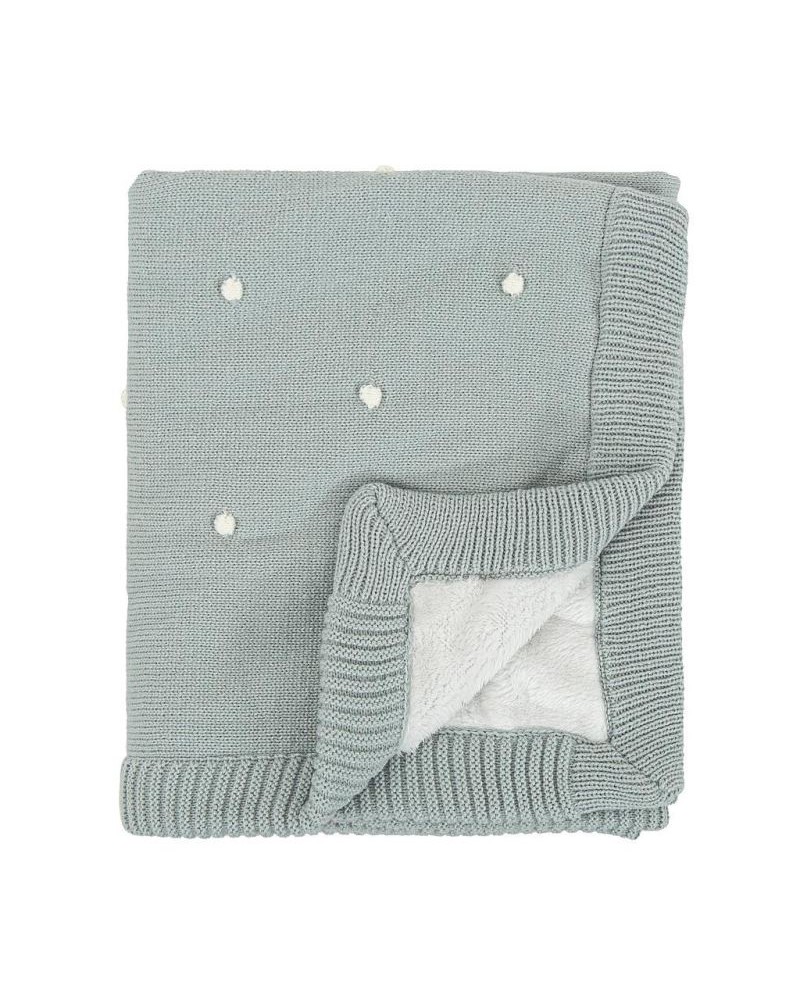 Manta Dots Tricot y Coral BimbiDreams Menta 80x100