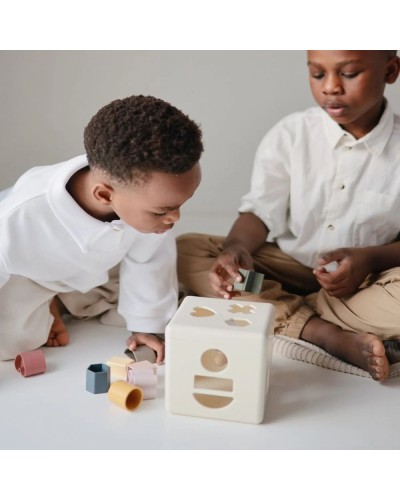 Cubo Didáctico Mushie Figuras Geométricas Solid Or