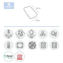 Bajera Impermeable Minicuna Cambrass Tencel 50x82x10 cm