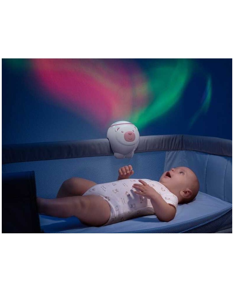 Proyector Luces y Sonidos Chicco Osito Polar Rosa