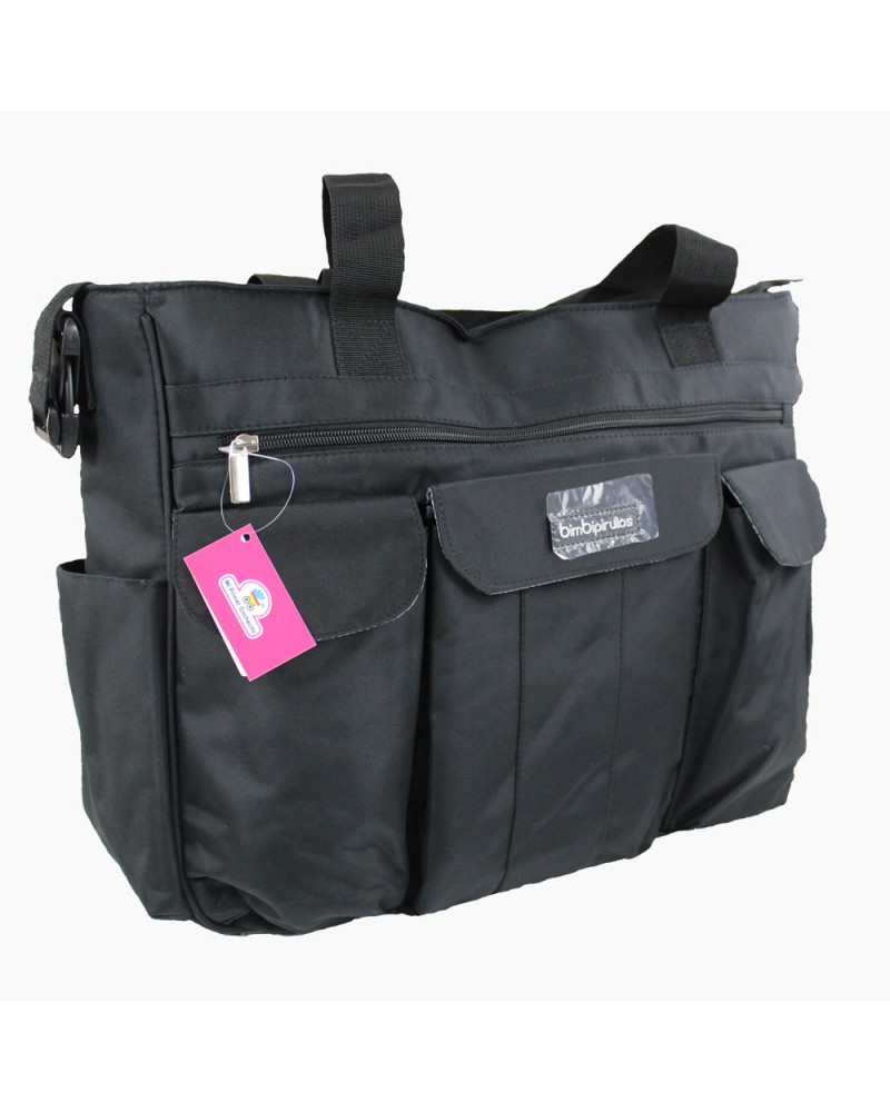 Bolso Gemelar Bimbi Negro con Cambiador