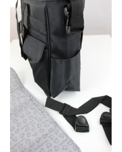 Bolso Gemelar Bimbi Negro con Cambiador