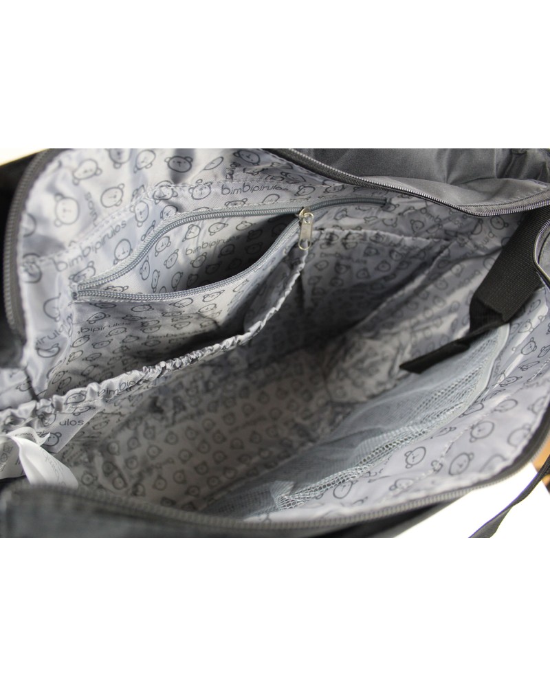 Bolso Gemelar Bimbi Negro con Cambiador