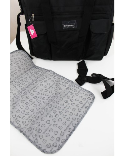 Bolso Gemelar Bimbi Negro con Cambiador