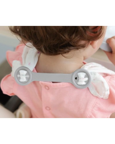 Sujeta Babero Kiokids Pack 2 Unidades Gris