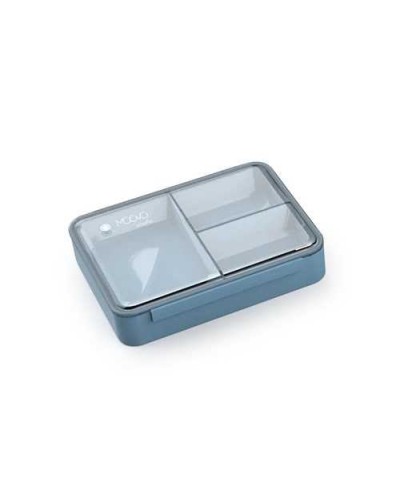 Contenedor Almuerzo Nuvita Kiddiekit con Cubiertos Azul