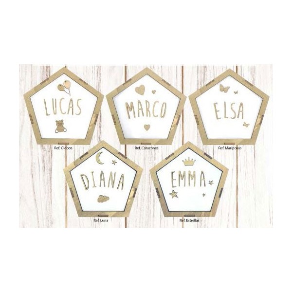 Lamparita Boann personalizada con nombre del bebé