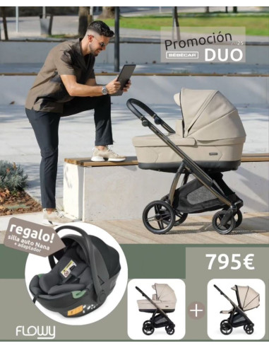 Cochecito Dúo Bébécar Flowy KP-426 + Regalo